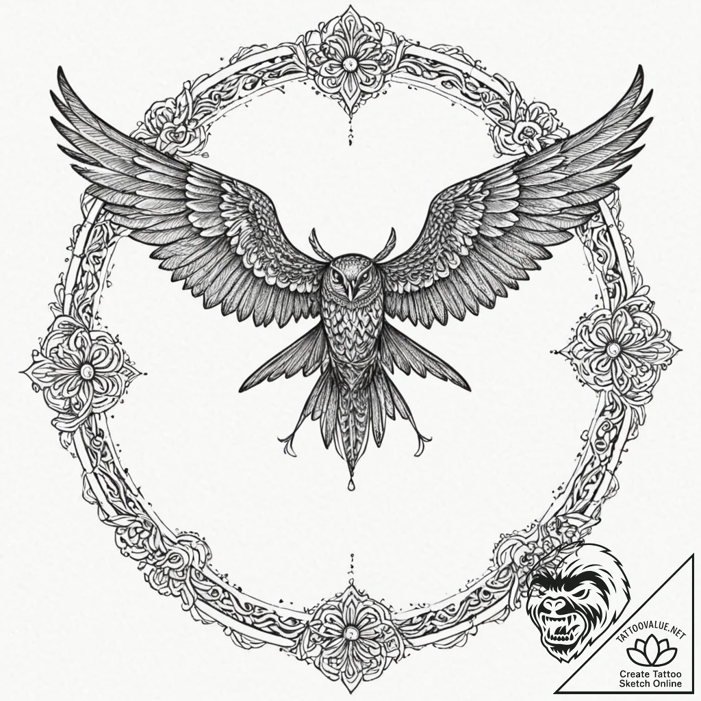 Tattoo design, an fpv drone and a diving falc... - tattoo sketch (№1751534277_0, 03.07.2025 09:17) — tattoovalue.net