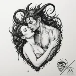 Tattoo sleeve design, succubus dream invasion… – tattoo sketch (№1751534449_0, 03.07.2025 09:20) — tattoovalue.net