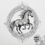 Tattoo design, sleipnir in motion, his legs c… – tattoo sketch (№1751534611_0, 03.07.2025 09:23) — tattoovalue.net