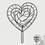 Tattoo design, handpoke style, a heart-shaped… – tattoo sketch (№1751535267_0, 03.07.2025 09:34) — tattoovalue.net