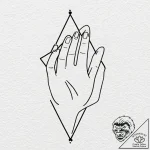 Tattoo design, handpoke style, three simple p… – tattoo sketch (№1751535603_0, 03.07.2025 09:40) — tattoovalue.net