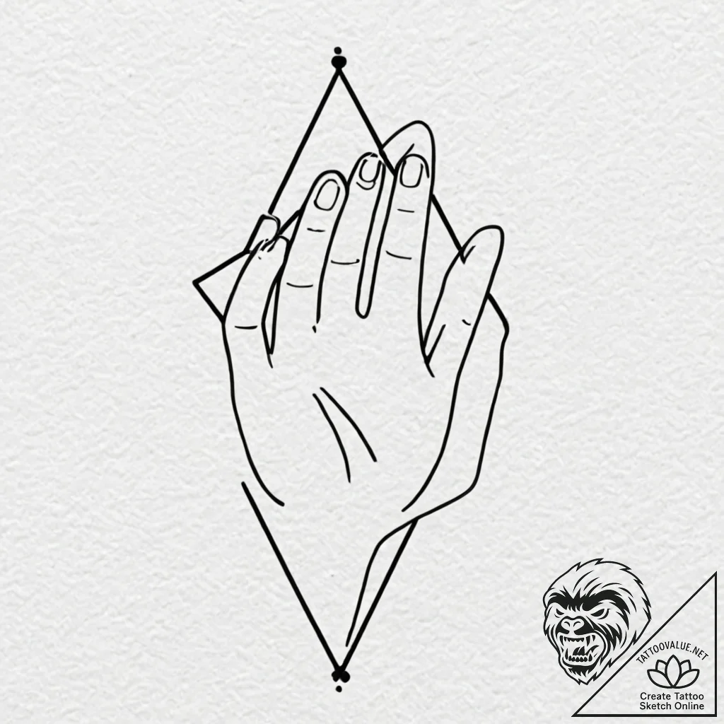 Tattoo design, handpoke style, three simple p... - tattoo sketch (№1751535603_0, 03.07.2025 09:40) — tattoovalue.net