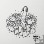 Tattoo design, a person drowning in a sea of… – tattoo sketch (№1751535692_0, 03.07.2025 09:41) — tattoovalue.net