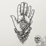 Tattoo design, a massive chain, its links are… – tattoo sketch (№1751536321_0, 03.07.2025 09:52) — tattoovalue.net