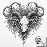 Tattoo design, a ram skull, but the horns are… – tattoo sketch (№1751537311_0, 03.07.2025 10:08) — tattoovalue.net
