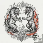 Tattoo design, a dragon and a tiger fighting,… – tattoo sketch (№1751537473_0, 03.07.2025 10:11) — tattoovalue.net