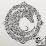 Tattoo design, sleipnir constructed from runi… – tattoo sketch (№1751537555_0, 03.07.2025 10:12) — tattoovalue.net