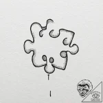 Tattoo design, handpoke style, a single puzzl… – tattoo sketch (№1751537890_0, 03.07.2025 10:18) — tattoovalue.net