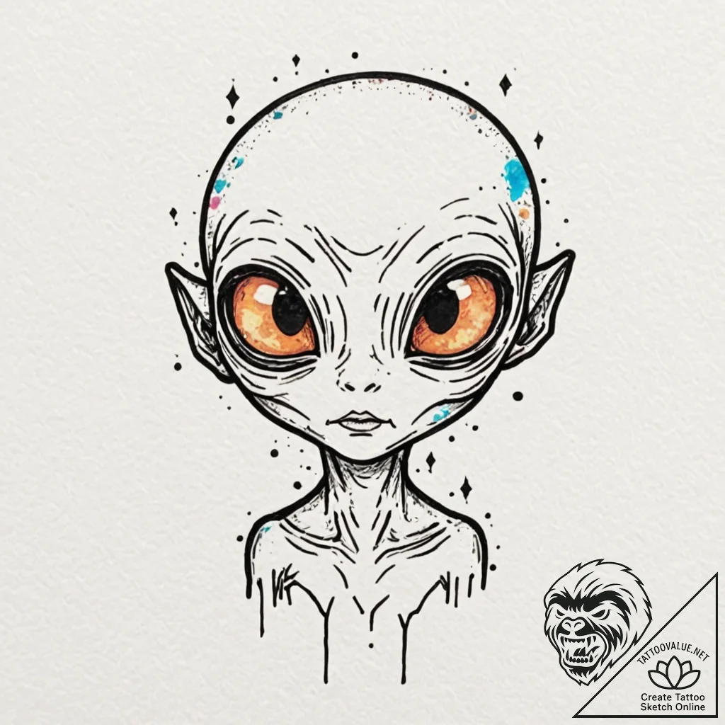 Tattoo design, handpoke style, a tiny, simple... - tattoo sketch (№1751537970_0, 03.07.2025 10:19) — tattoovalue.net