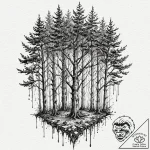 Tattoo design, a forest of trees, but their b… – tattoo sketch (№1751538224_0, 03.07.2025 10:23) — tattoovalue.net