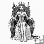 Tattoo sleeve design, the forsaken queen, a q… – tattoo sketch (№1751538306_0, 03.07.2025 10:25) — tattoovalue.net