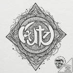 Tattoo design, a sound-nullifying symbol, sur… – tattoo sketch (№1751538886_0, 03.07.2025 10:34) — tattoovalue.net