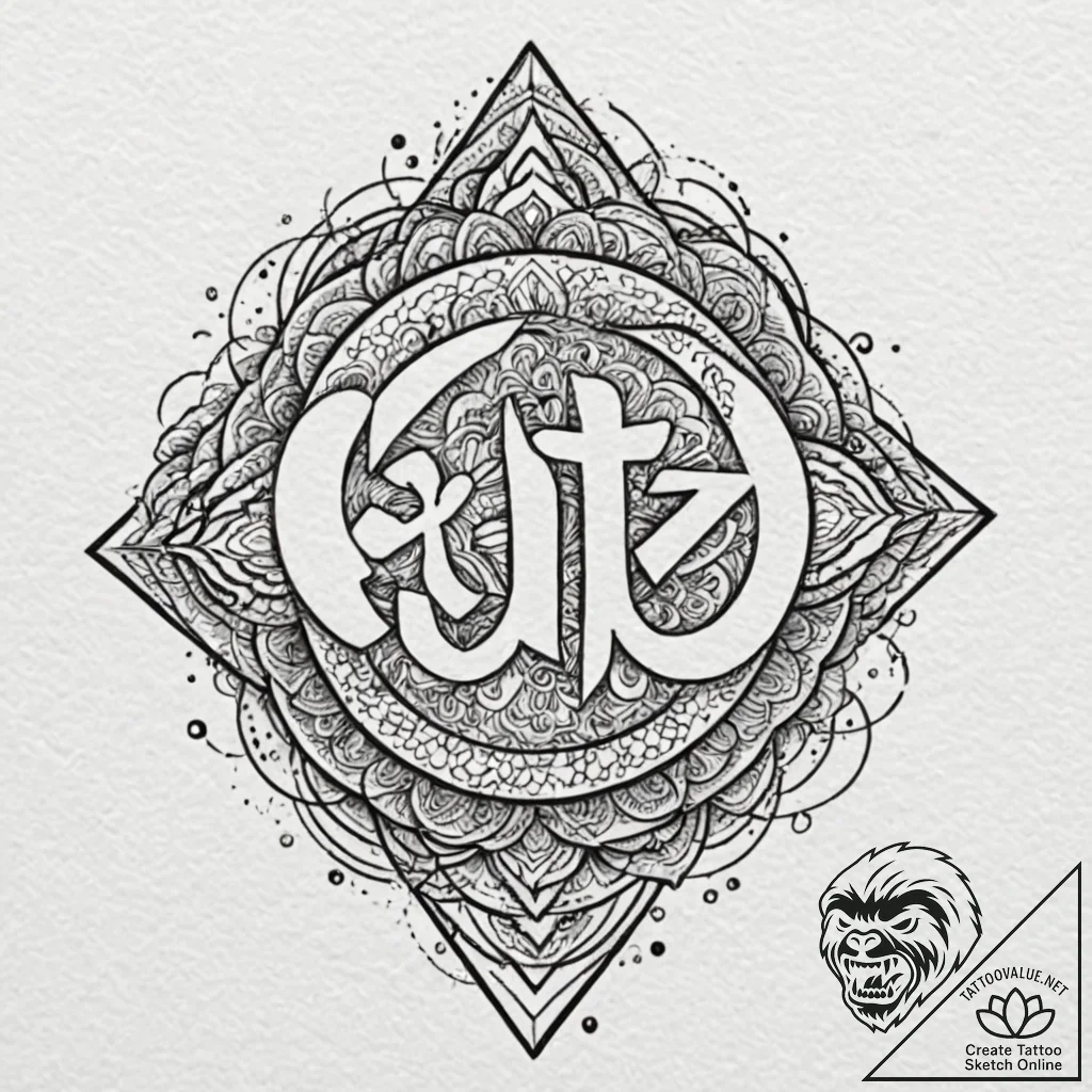 Tattoo design, a sound-nullifying symbol, sur... - tattoo sketch (№1751538886_0, 03.07.2025 10:34) — tattoovalue.net