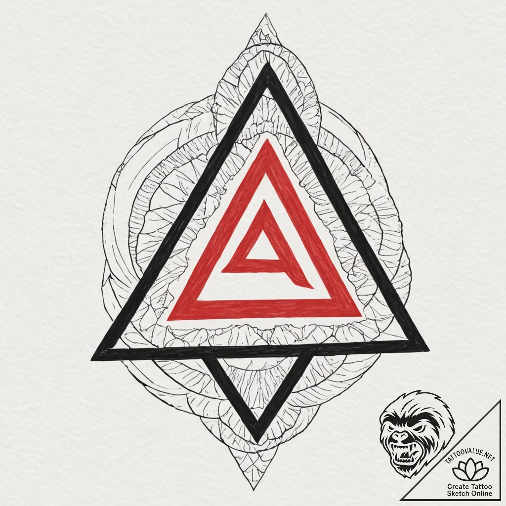 Tattoo design, the valknut symbol made of thr... - tattoo sketch (№1751539136_0, 03.07.2025 10:38) — tattoovalue.net