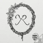 Tattoo sketch — a noose made of braided rune-… – tattoo sketch (№1751539218_0, 03.07.2025 10:40) — tattoovalue.net