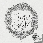 Tattoo design, handpoke style, the word “sigh… – tattoo sketch (№1751540032_0, 03.07.2025 10:53) — tattoovalue.net