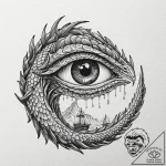 Tattoo design, jormungandr’s eye, with a viki… – tattoo sketch (№1751540689_0, 03.07.2025 11:04) — tattoovalue.net