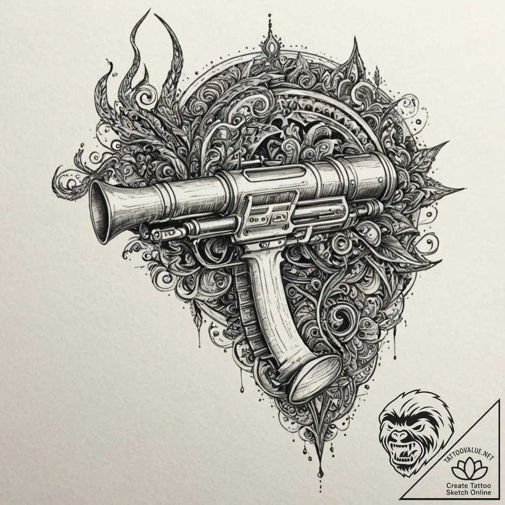 Tattoo design, heimdall blowing the gjallarho... - tattoo sketch (№1751540779_0, 03.07.2025 11:06) — tattoovalue.net