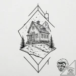 Tattoo design, handpoke style, a simple outli… – tattoo sketch (№1751541104_0, 03.07.2025 11:11) — tattoovalue.net