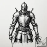 Tattoo design, a knight in full armor, but th… – tattoo sketch (№1751541194_0, 03.07.2025 11:13) — tattoovalue.net