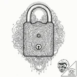 Tattoo design, a lock made of circuits being… – tattoo sketch (№1751541356_0, 03.07.2025 11:15) — tattoovalue.net