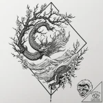 Tattoo design, handpoke style, a kite tangled… – tattoo sketch (№1751541438_0, 03.07.2025 11:17) — tattoovalue.net