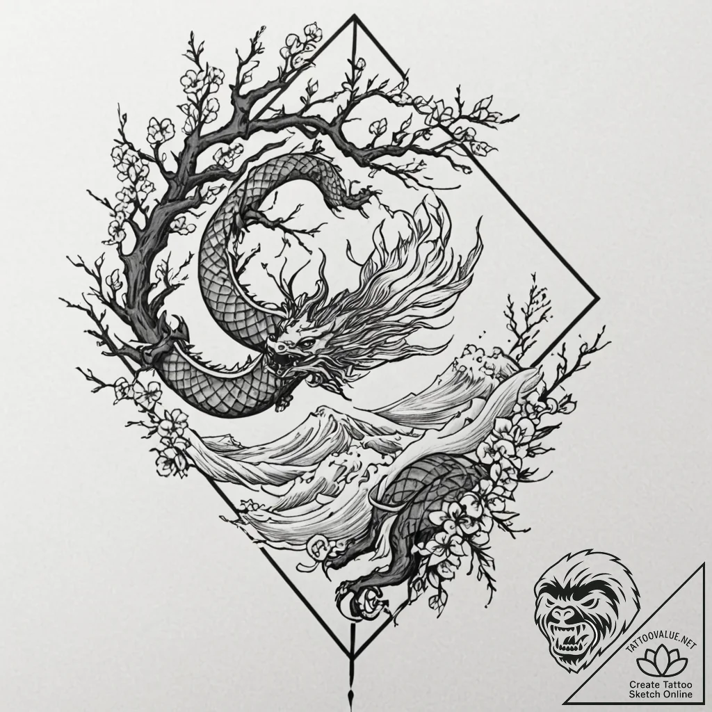 Tattoo design, handpoke style, a kite tangled... - tattoo sketch (№1751541438_0, 03.07.2025 11:17) — tattoovalue.net