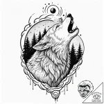 Tattoo design, a wolf howling, but its howl i… – tattoo sketch (№1751541697_0, 03.07.2025 11:21) — tattoovalue.net