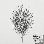 Tattoo design, a missile breaking apart into… – tattoo sketch (№1751542192_0, 03.07.2025 11:29) — tattoovalue.net