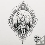 Tattoo design, a wolf howling, but its howl i… – tattoo sketch (№1751542283_0, 03.07.2025 11:31) — tattoovalue.net