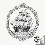 Tattoo design, a fleet of longships sailing n… – tattoo sketch (№1751542365_0, 03.07.2025 11:32) — tattoovalue.net