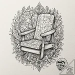 Tattoo design, handpoke style, a lawn chair,… – tattoo sketch (№1751542951_0, 03.07.2025 11:42) — tattoovalue.net