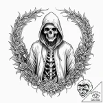 Tattoo design, the grim reaper, hooded and sk… – tattoo sketch (№1751543278_0, 03.07.2025 11:47) — tattoovalue.net