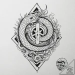 Tattoo design, runes deconstructed and reasse… – tattoo sketch (№1751543614_0, 03.07.2025 11:53) — tattoovalue.net