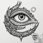 Tattoo design, jormungandr’s eye, with a viki… – tattoo sketch (№1751544032_0, 03.07.2025 12:00) — tattoovalue.net