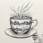 Tattoo design, a teacup, a storm with lightni… – tattoo sketch (№1751544115_0, 03.07.2025 12:01) — tattoovalue.net