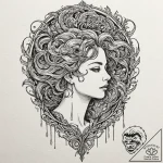 Tattoo design, a human silhouette dissolving… – tattoo sketch (№1751544619_0, 03.07.2025 12:10) — tattoovalue.net