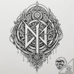 Tattoo design, cyber-calligraphy, glowing neo… – tattoo sketch (№1751544863_0, 03.07.2025 12:14) — tattoovalue.net