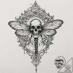 Tattoo design, a mechanical dragonfly, its wi… – tattoo sketch (№1751544952_0, 03.07.2025 12:15) — tattoovalue.net