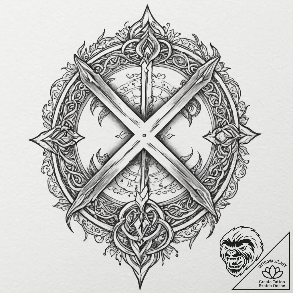 Tattoo design, a bindrune (custom rune combin... - tattoo sketch (№1751545114_0, 03.07.2025 12:18) — tattoovalue.net