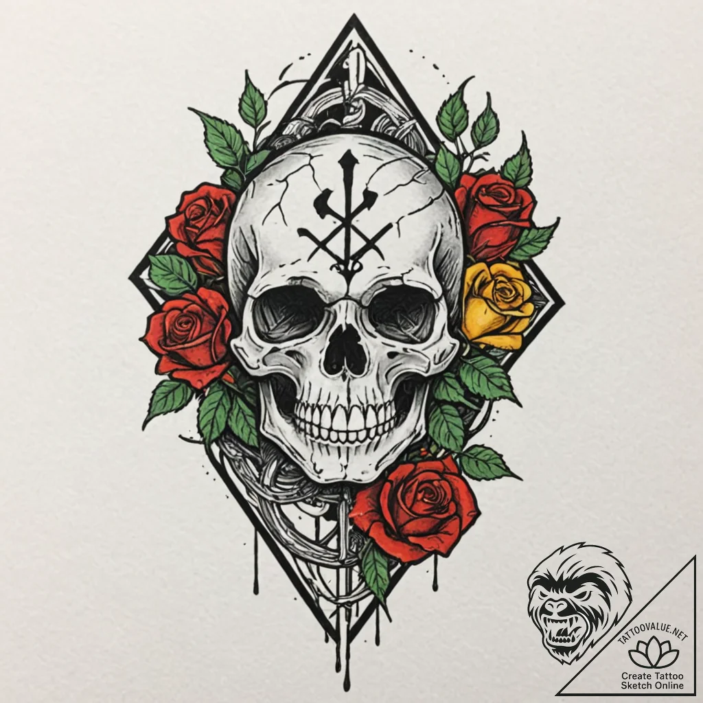 Tattoo sketch of runes emerging from cracked... - tattoo sketch (№1751545700_0, 03.07.2025 12:28) — tattoovalue.net