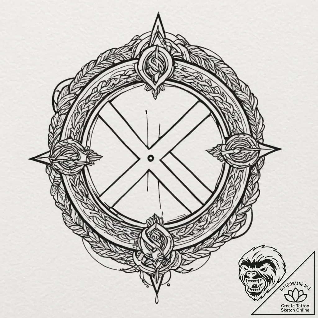 Tattoo sketch of viking’s shadow containing r... - tattoo sketch (№1751545864_0, 03.07.2025 12:31) — tattoovalue.net