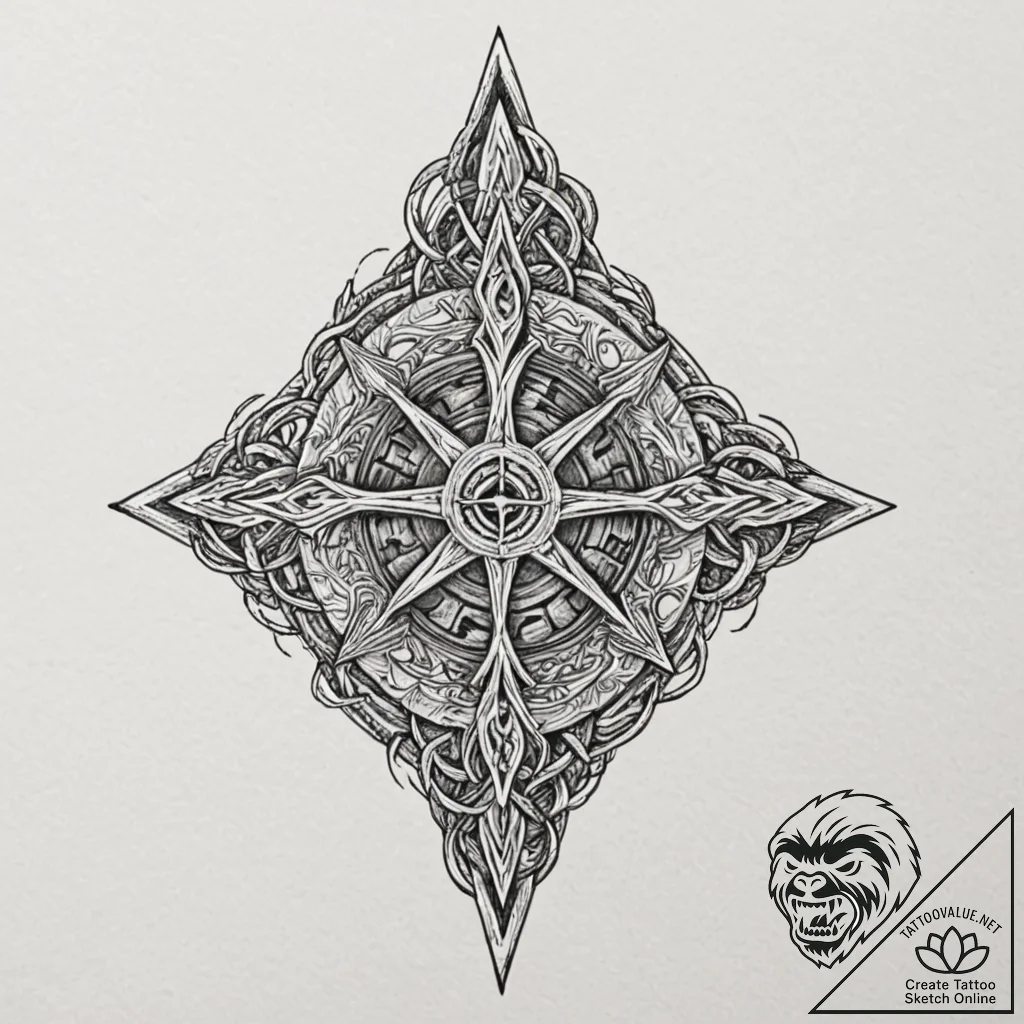 Tattoo sketch of viking chessboard where rune... - tattoo sketch (№1751546368_0, 03.07.2025 12:39) — tattoovalue.net