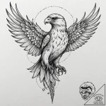 Tattoo design, freya as a falcon, her feather… – tattoo sketch (№1751546531_0, 03.07.2025 12:42) — tattoovalue.net