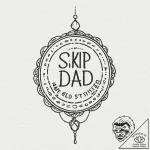 Tattoo design, handpoke style, a “skip ad” bu… – tattoo sketch (№1751546613_0, 03.07.2025 12:43) — tattoovalue.net