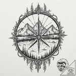Tattoo design, a stylized compass rose, but t… – tattoo sketch (№1751546782_0, 03.07.2025 12:46) — tattoovalue.net