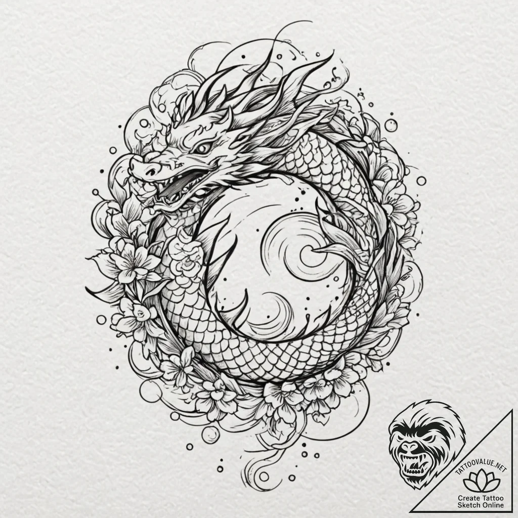 Tattoo design, handpoke style, a spiral that... - tattoo sketch (№1751546872_0, 03.07.2025 12:47) — tattoovalue.net