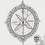 Tattoo design, gungnir spear as the gnomon of… – tattoo sketch (№1751547452_0, 03.07.2025 12:57) — tattoovalue.net