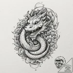 Tattoo design, handpoke style, a tooth with a… – tattoo sketch (№1751548375_0, 03.07.2025 13:12) — tattoovalue.net