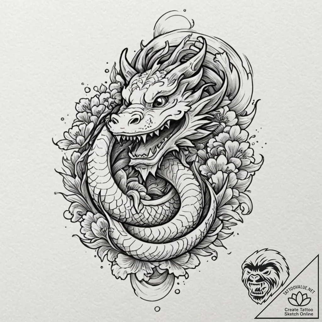 Tattoo design, handpoke style, a tooth with a... - tattoo sketch (№1751548375_0, 03.07.2025 13:12) — tattoovalue.net